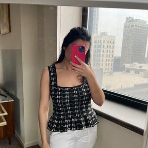 Zara Black and White Top